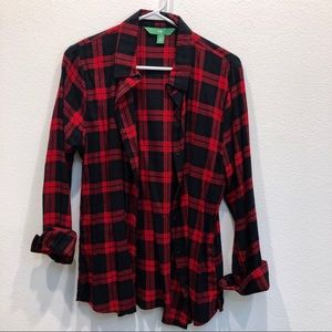Red and black flannel shirt